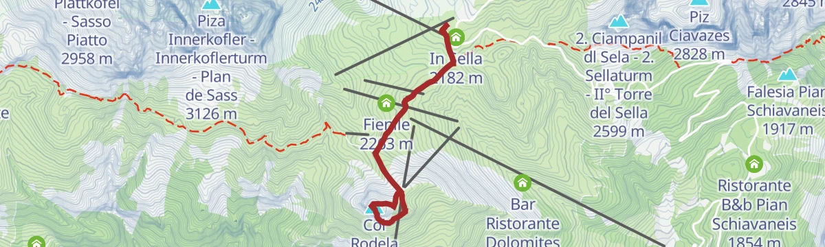 Route map: Rodella (Col Rodella)